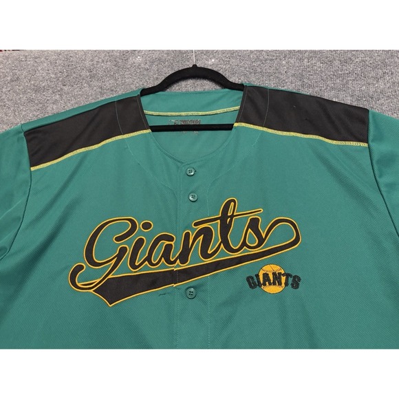Vintage SF Giants Green Alternate Jersey True Fan Y2K MLB Button-Up Men's 2XL - Picture 4 of 13